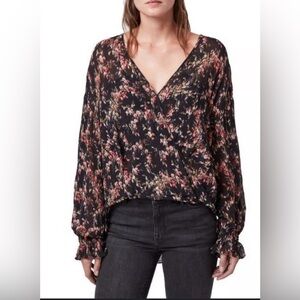 All Saints Penny Skit Floral Top Small